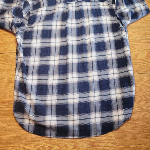 Lucky Brand x Pendleton Mens Button Up Flannel Shirt Size XL Plaid Navy/Cream - Picture 14 of 16